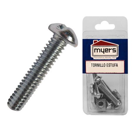 05001090 Tornillo estufa Laminex de 3.2 mm x 19 mm en blister 24 piezas