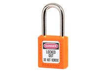 20800158 Candado Master Lock 410ORG de bloqueo termoplástico 38 mm naranja gancho largo